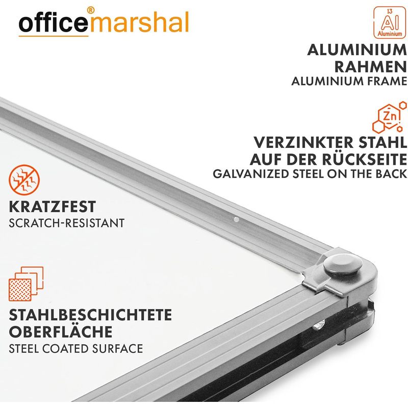 Whiteboard Magnettafel, schwarzer Rahmen für Büro und Homeoffice – Detailansicht 30