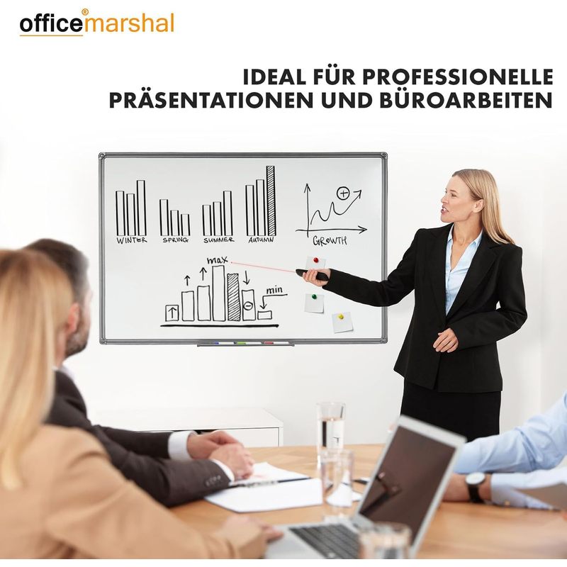 Whiteboard Magnettafel, schwarzer Rahmen für Büro und Homeoffice – Detailansicht 31