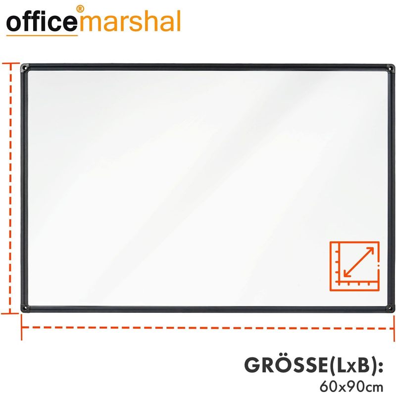 Whiteboard Magnettafel, schwarzer Rahmen für Büro und Homeoffice – Detailansicht 34