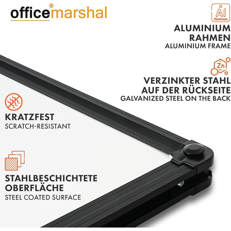 Whiteboard Magnettafel, schwarzer Rahmen für Büro und Homeoffice – Detailansicht 37