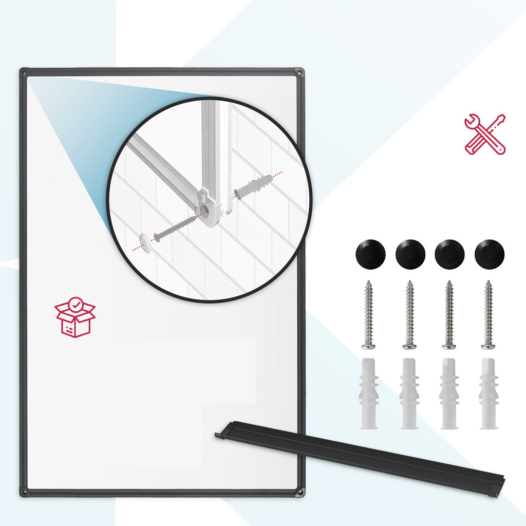 Whiteboard Magnettafel, schwarzer Rahmen für Büro und Homeoffice – Detailansicht 42