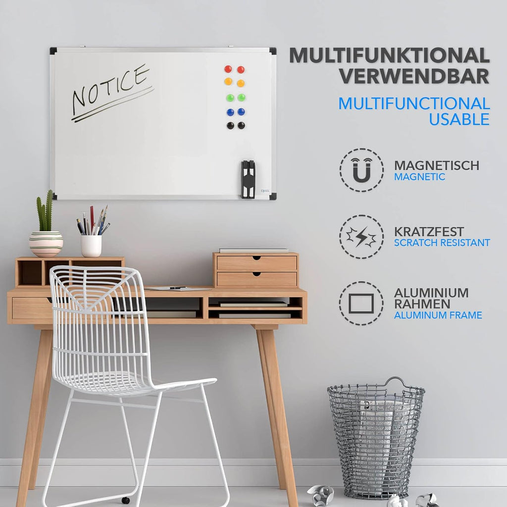 Whiteboard Magnettafel, schwarzer Rahmen für Büro und Homeoffice – Detailansicht 46