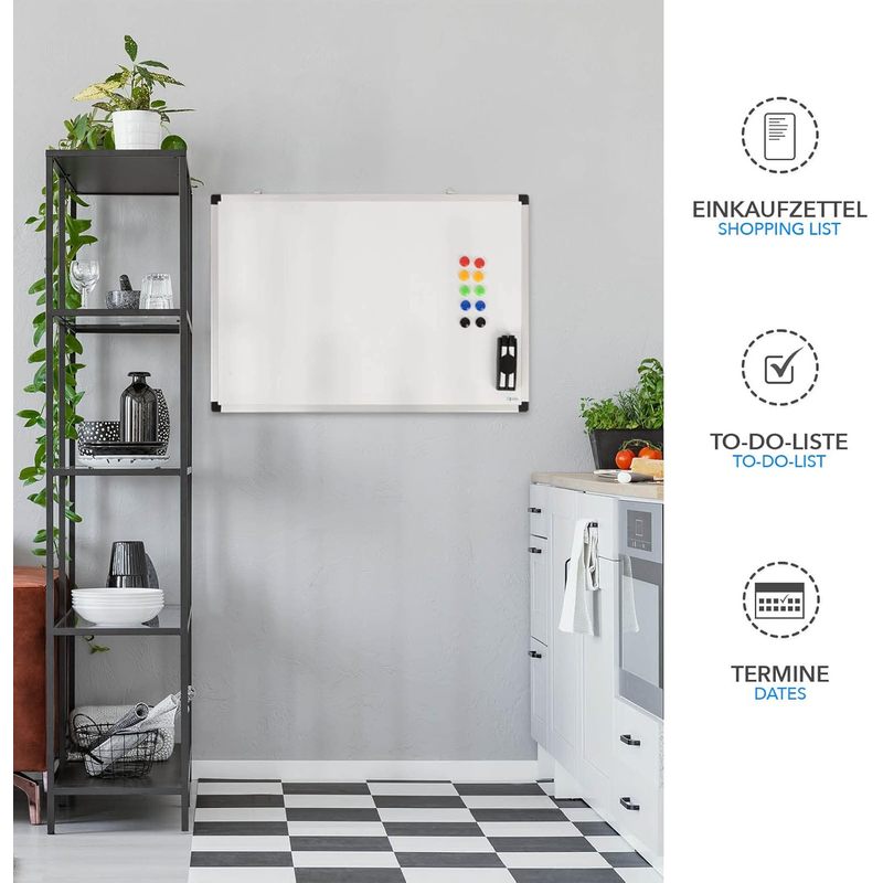 Whiteboard Magnettafel, schwarzer Rahmen für Büro und Homeoffice – Detailansicht 48