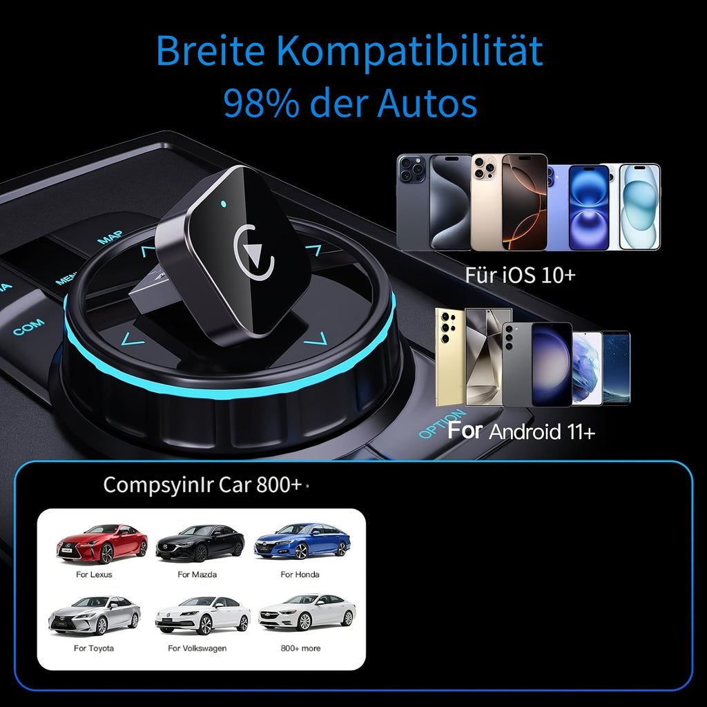 Wireless Carplay Adapter, kabellos für Fahrzeug und unterwegs – Detailansicht 7