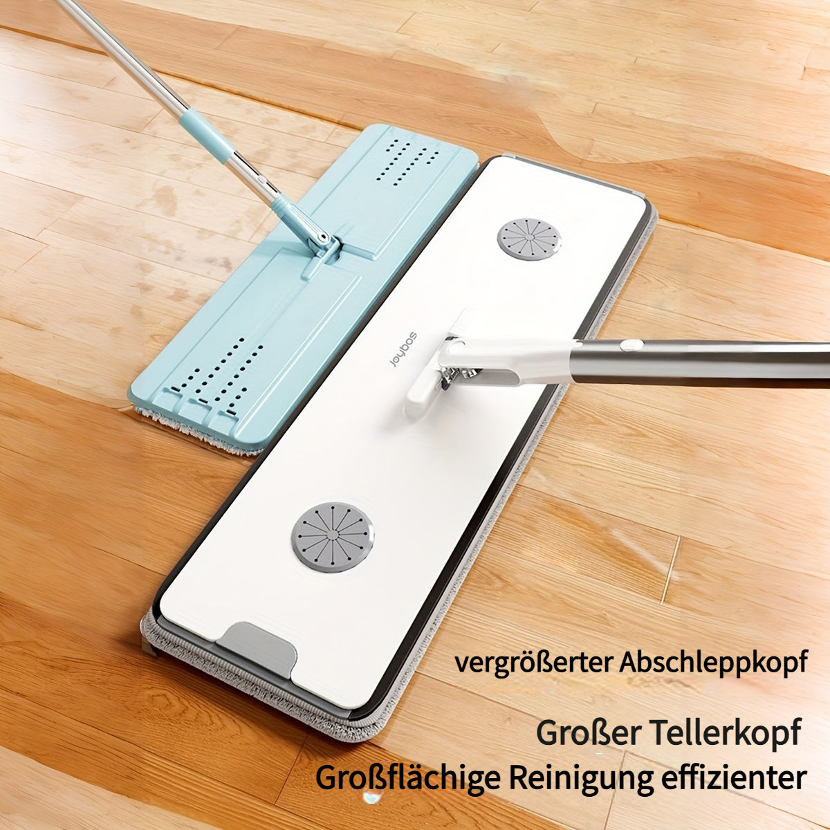 Wischmopp-Set mit Eimer, Wischmopp+Metallstange+Eimer+4 Tücher für Zuhause und Vorratsraum – Detailansicht 3