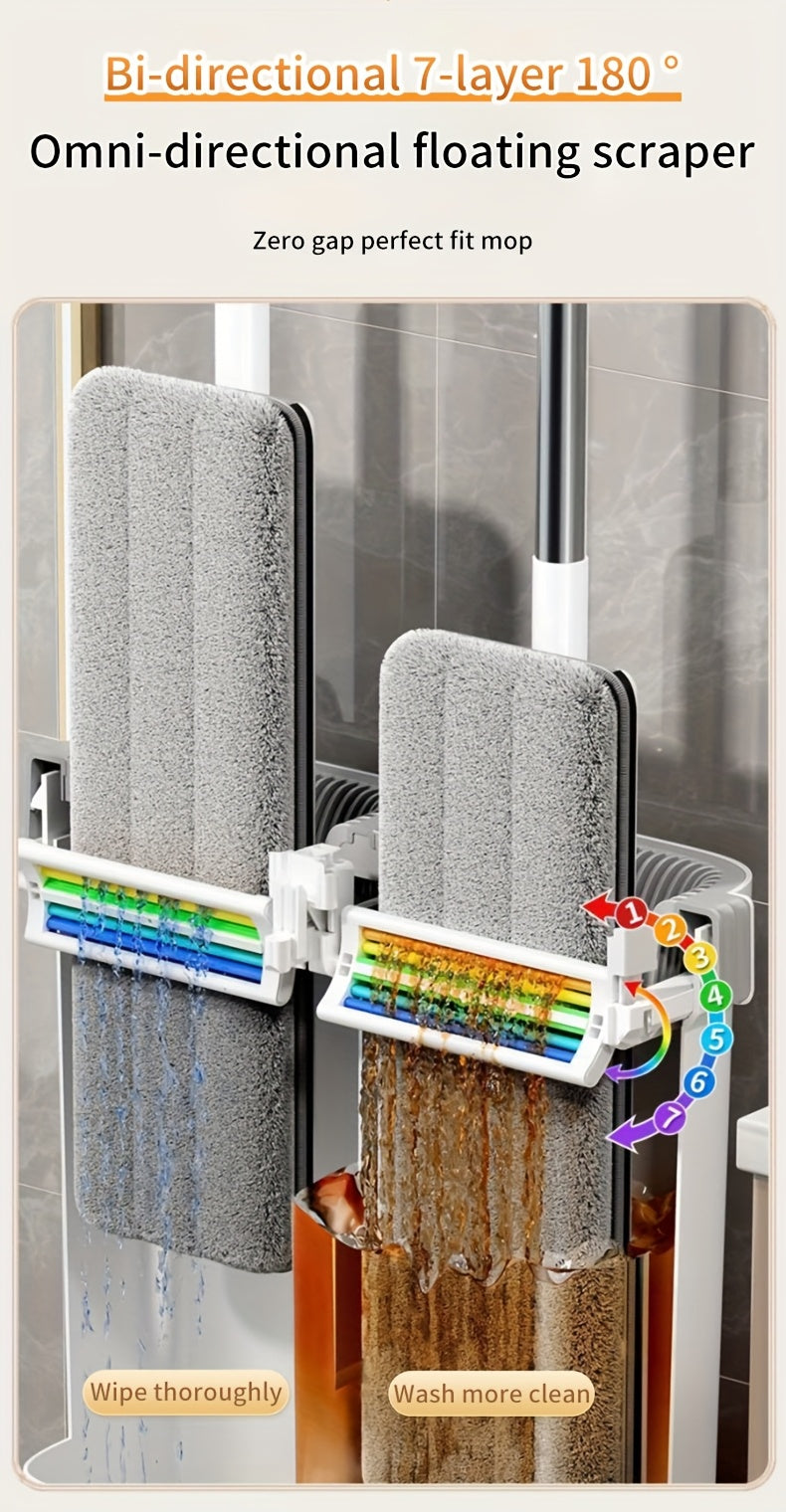 Wischmopp-Set mit Eimer, Wischmopp+Metallstange+Eimer+4 Tücher für Zuhause und Vorratsraum – Detailansicht 10