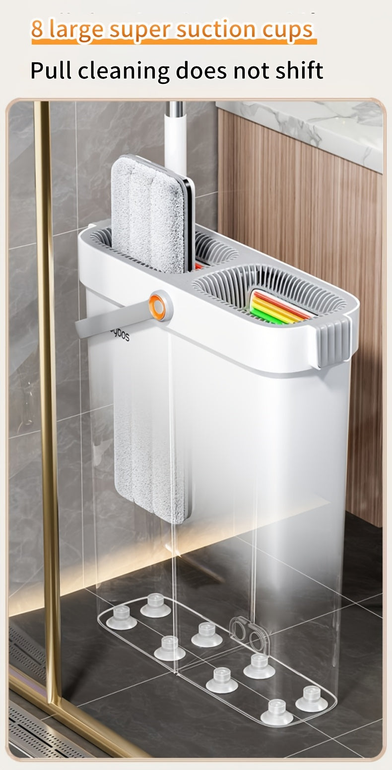 Wischmopp-Set mit Eimer, Wischmopp+Metallstange+Eimer+4 Tücher für Zuhause und Vorratsraum – Detailansicht 14