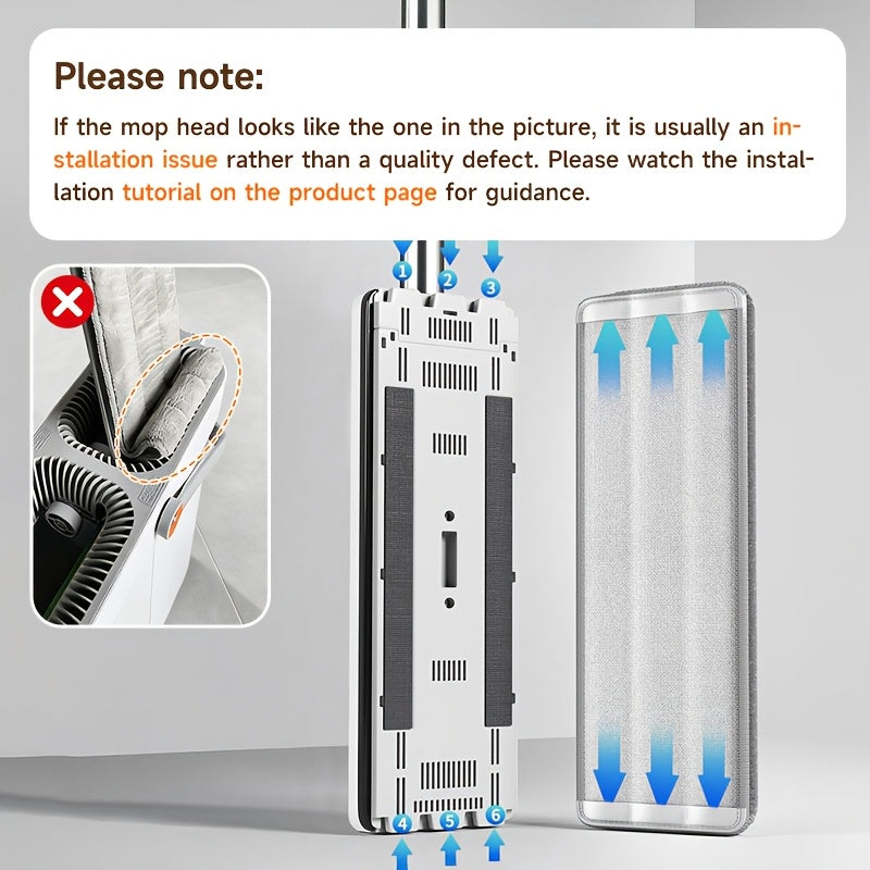 Wischmopp-Set mit Eimer, Wischmopp+Metallstange+Eimer+4 Tücher für Zuhause und Vorratsraum – Detailansicht 22
