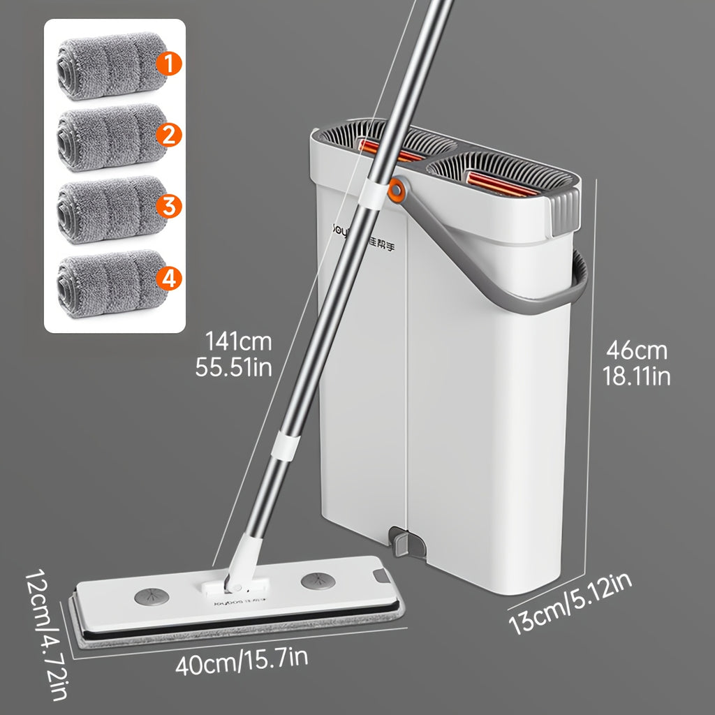 Wischmopp-Set mit Eimer, Wischmopp+Metallstange+Eimer+4 Tücher für Zuhause und Vorratsraum – Detailansicht 27