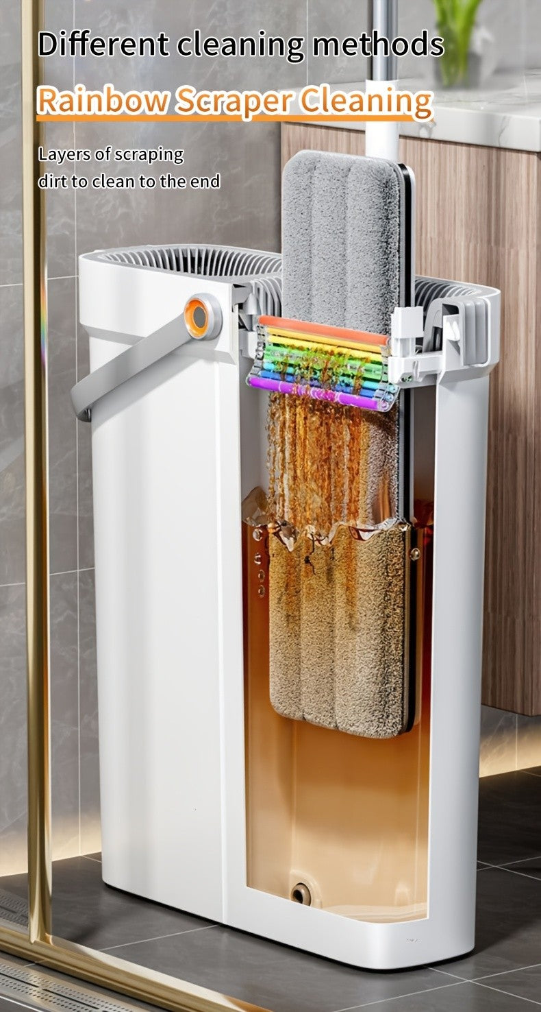 Wischmopp-Set mit Eimer, Wischmopp+Metallstange+Eimer+4 Tücher für Zuhause und Vorratsraum – Detailansicht 32