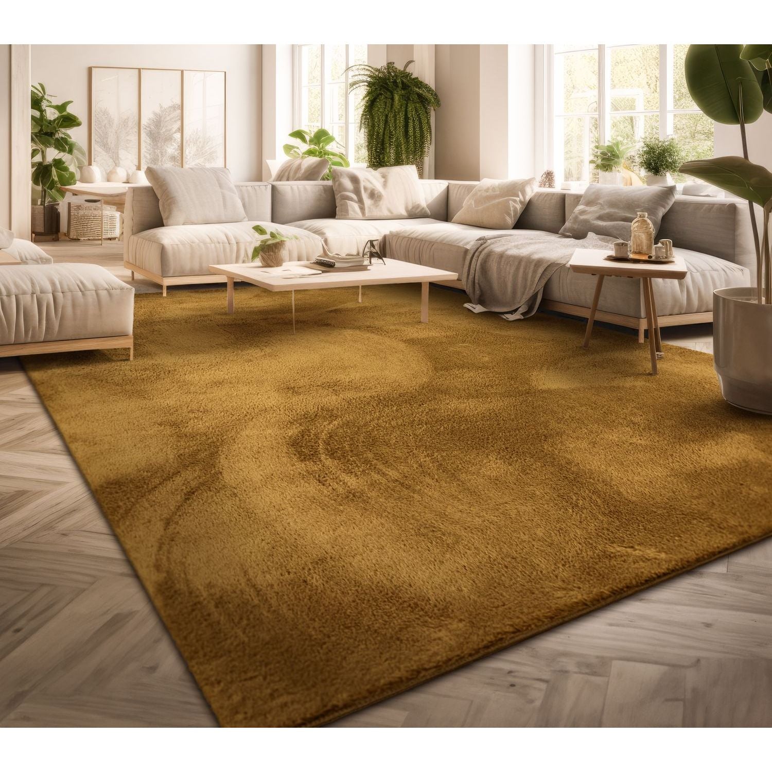 Wohnzimmer Kurzflor Einfarbig Modernes Design, Anthrazit für Zuhause und Wohnzimmer – Detailansicht 21