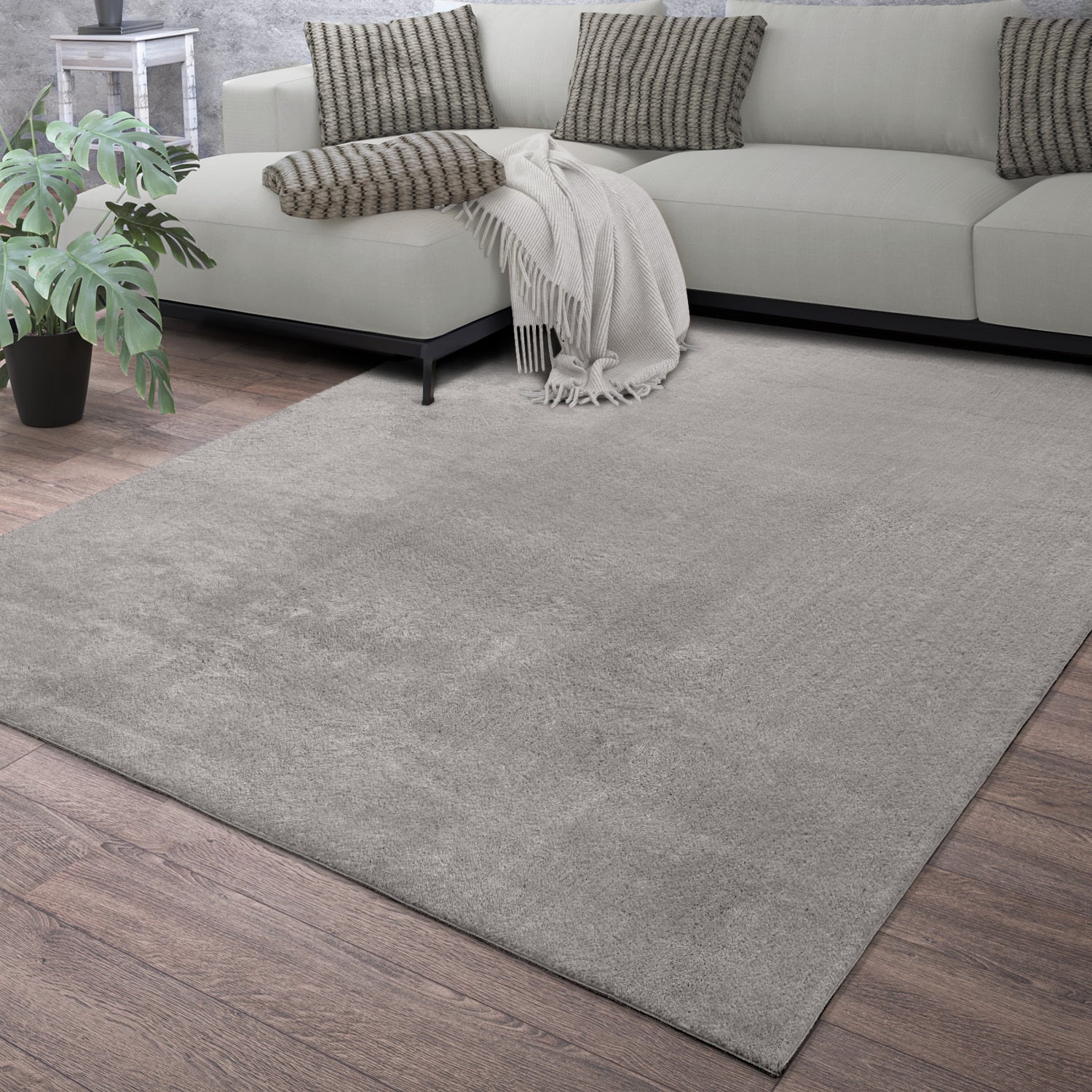 Wohnzimmer Kurzflor Einfarbig Modernes Design, Beige für Wohnzimmer – Detailansicht 57