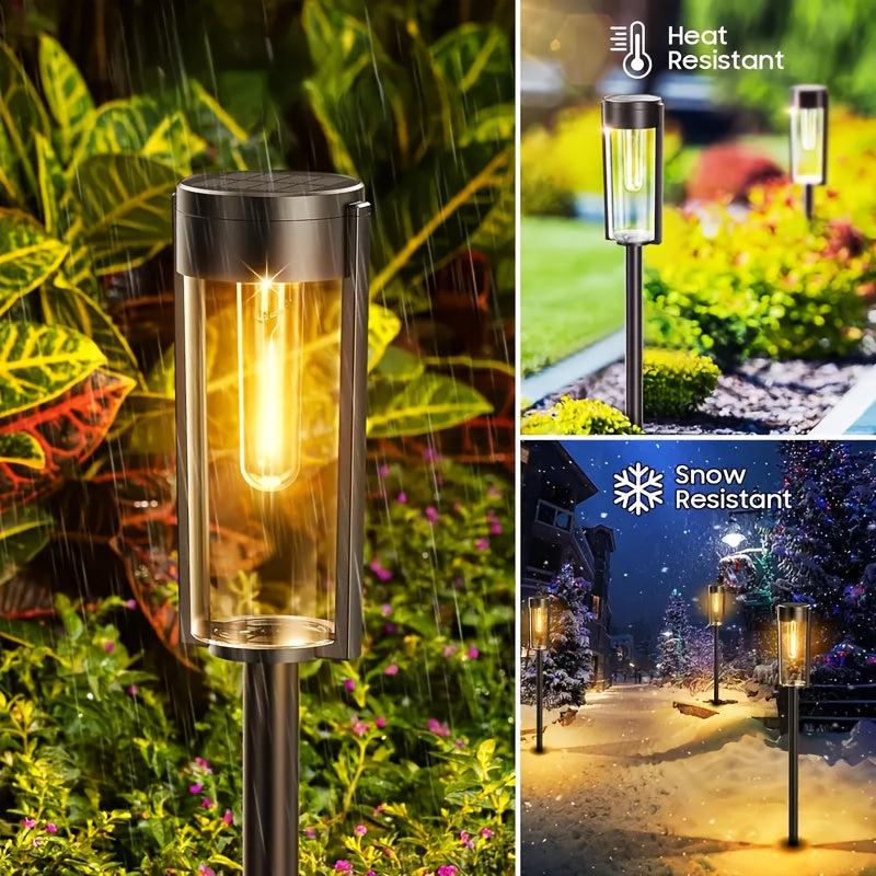 Wolfram-Glühbirnen-Solarleuchten, 4er-Pack für Garten und Terrasse – Detailansicht 6