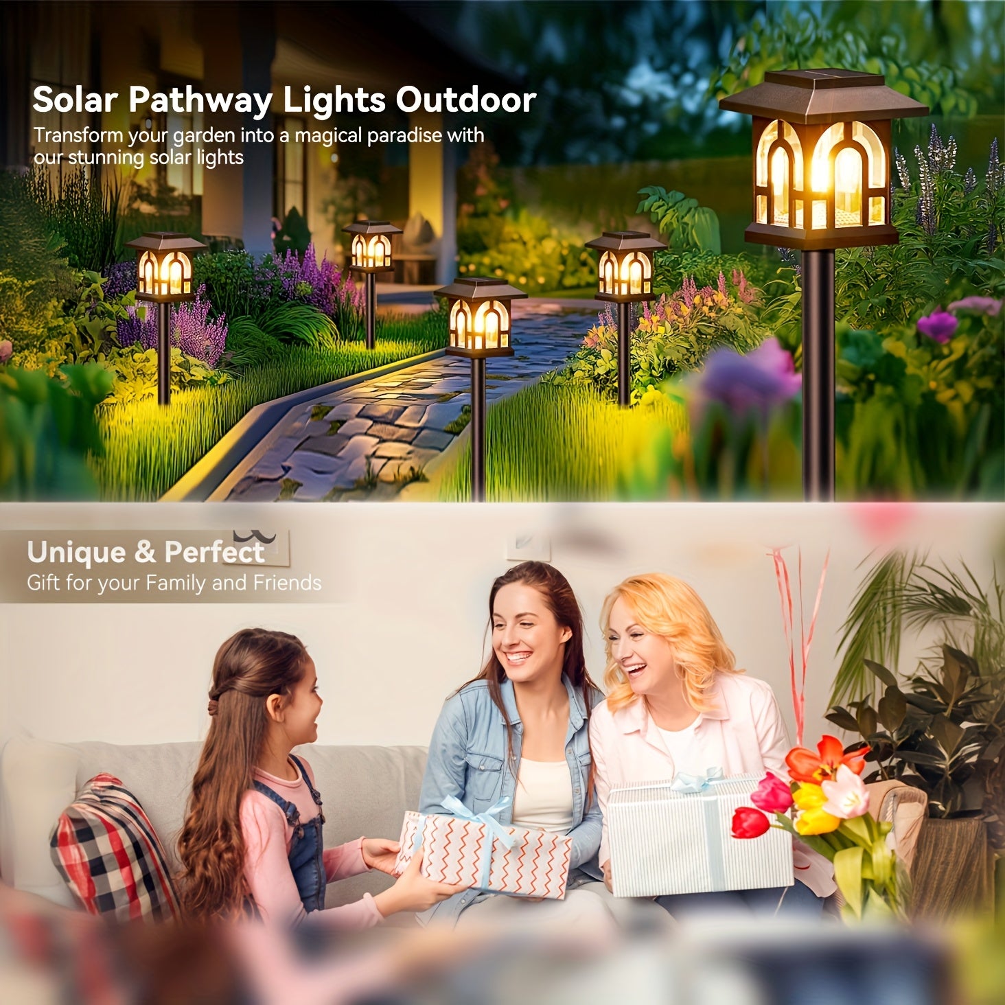 Wolfram-Glühbirnen-Solarleuchten, 4er-Pack für Garten und Terrasse – Detailansicht 8
