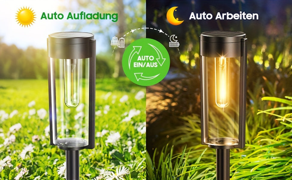 Wolfram-Glühbirnen-Solarleuchten, 4er-Pack für Garten und Terrasse – Detailansicht 10