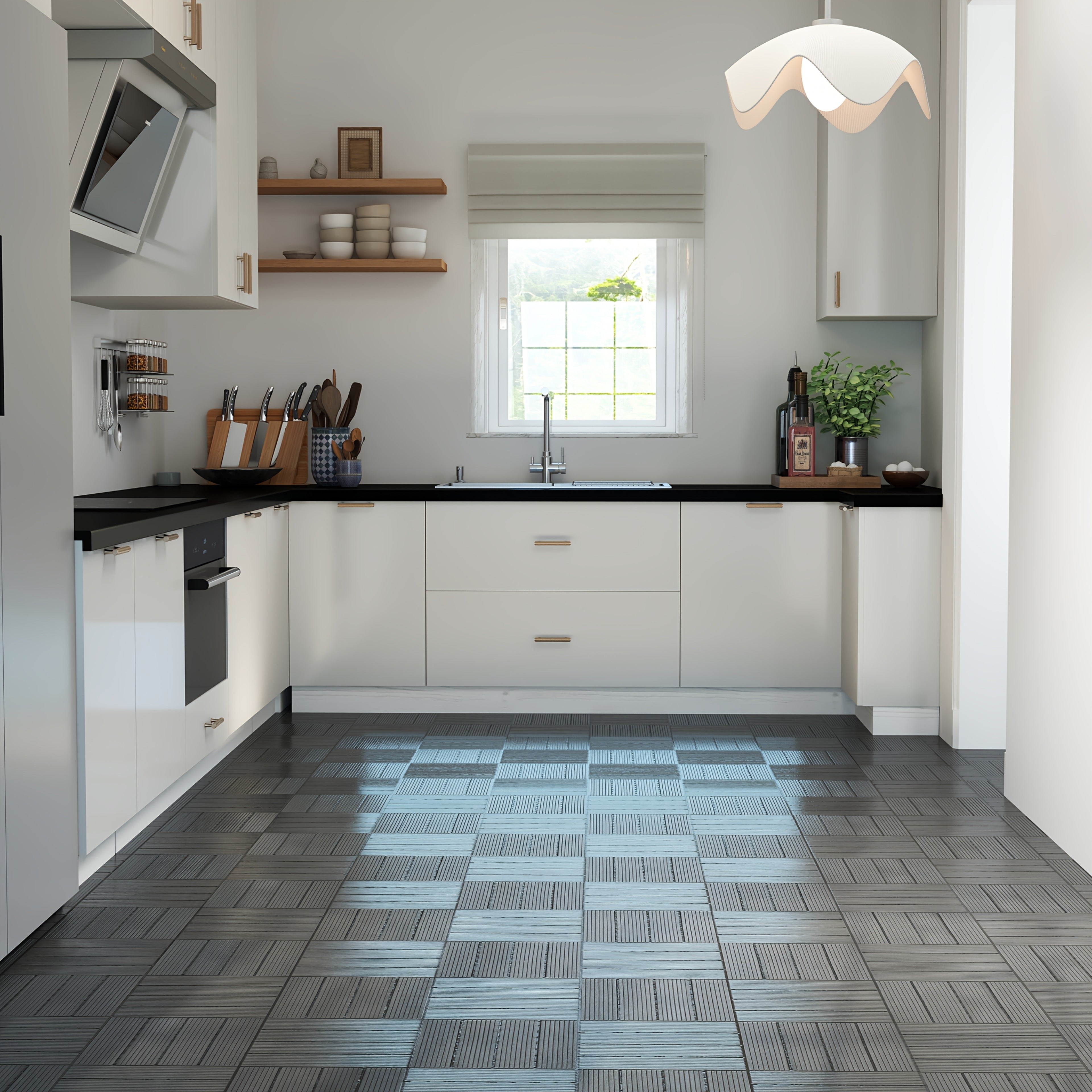 WPC-Tiles für den Außenbereich, Anthrazit für Garten und Terrasse – Detailansicht 7