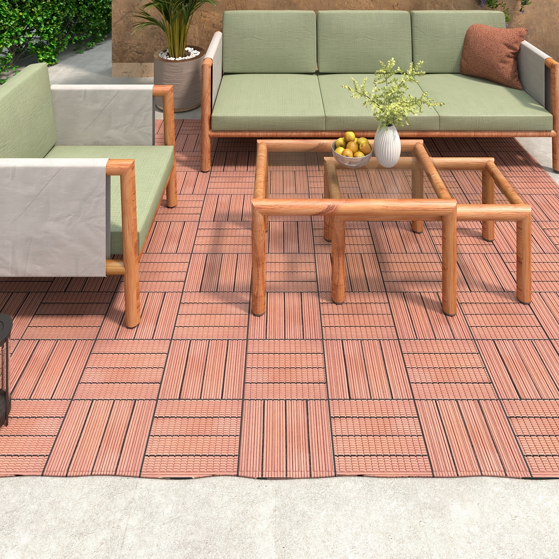 WPC-Tiles für den Außenbereich, Anthrazit für Garten und Terrasse – Detailansicht 9