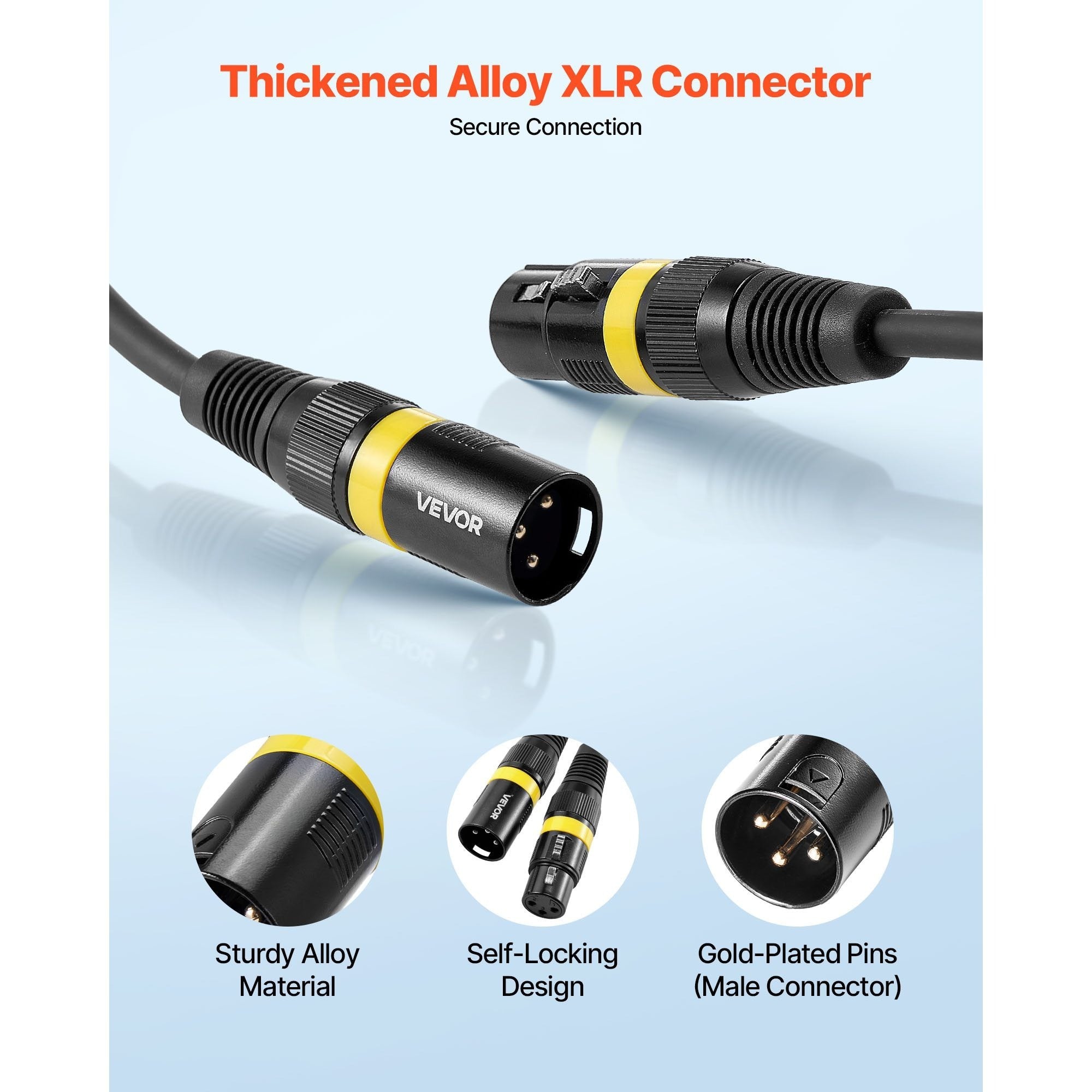 XLR-Audiokabel, 2er-Pack für Bühnenbeleuchtung und Alltag – Detailansicht 7