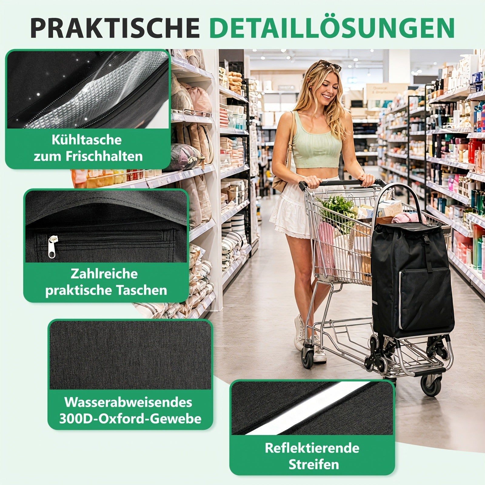 XXL, Schwarz für Camping und Reisen – Detailansicht 10