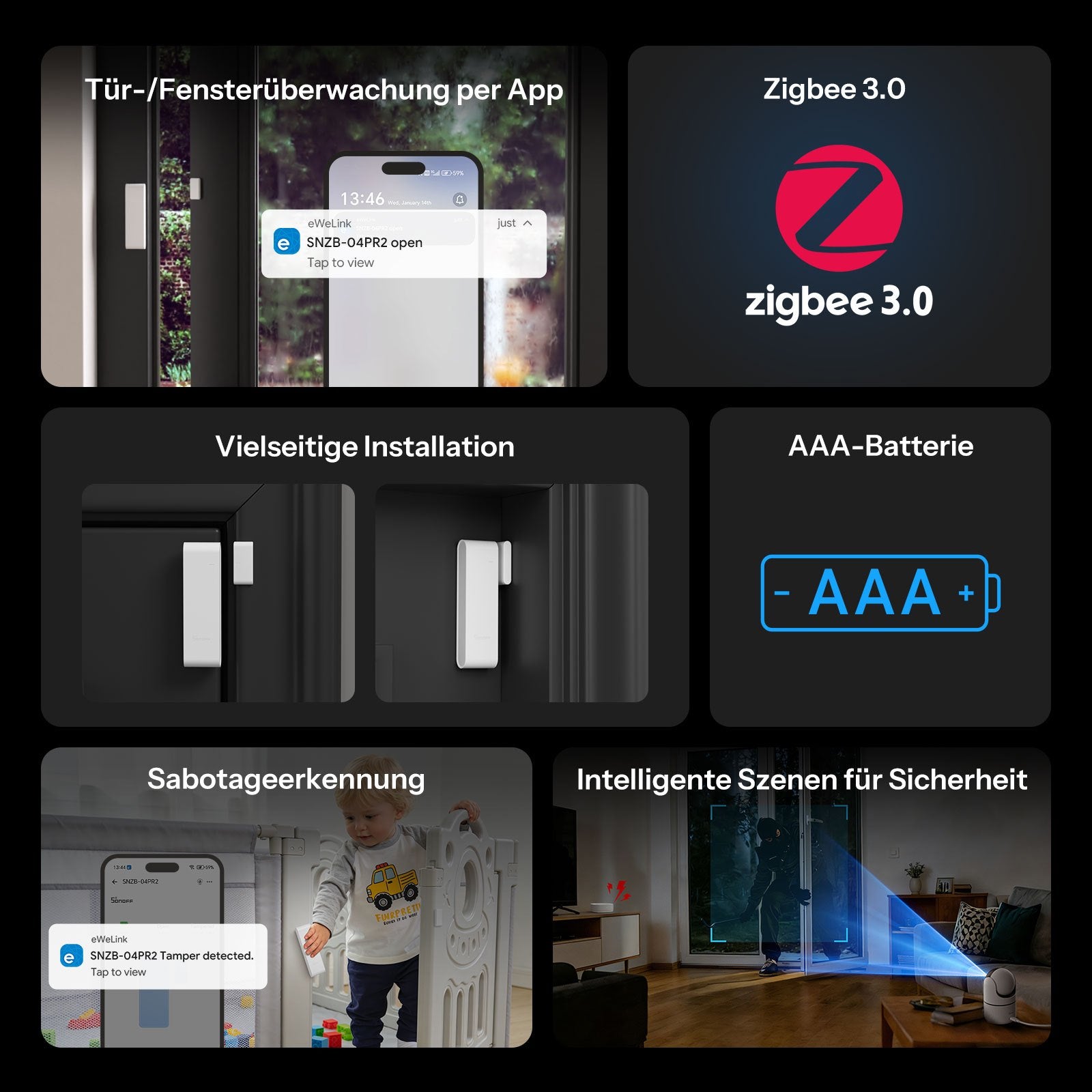 Zigbee Tür - und Fenstersensor, 1 Stück für Alltag und Zuhause – Detailansicht 6